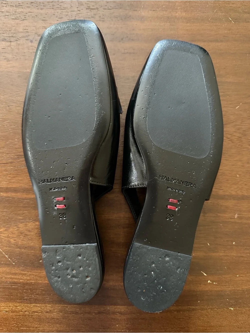 Halmanera Black Leather Slingback Loafers, Sz EU 38, US 7.5